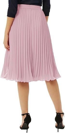 Pink Pleated Midi Skirt image 5